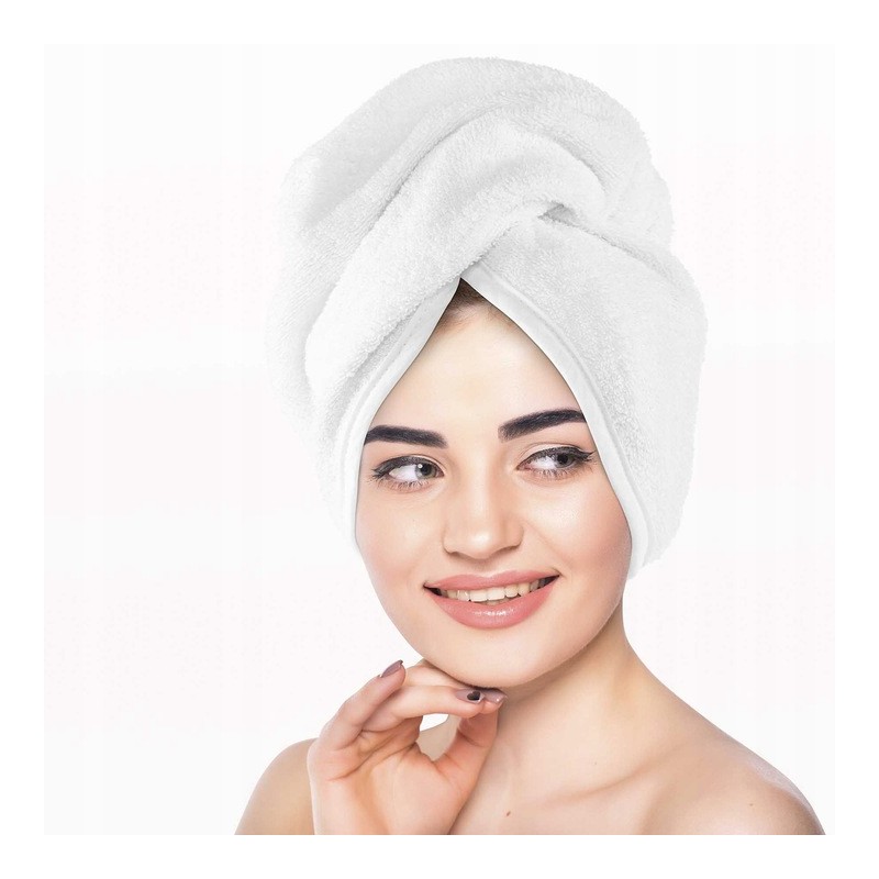 Turban Ręcznik do Włosów Biały Frotte