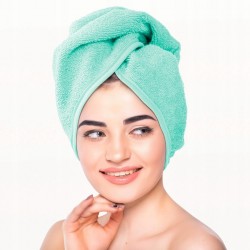 Turban Ręcznik do Włosów Miętowy Zielony Frotte