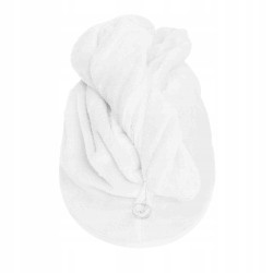 Turban Ręcznik do Włosów Welurowy Biały