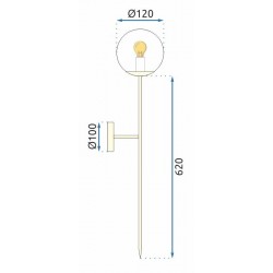 Lampa Kinkiet Złoty 72 cm APP580-1W Toolight