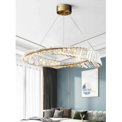 Lampa Wisząca Kryształowa Złota 60 cm APP1064-1CP Toolight