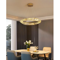 Lampa Wisząca Kryształowa Złota 60 cm APP1064-1CP Toolight