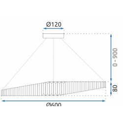 Lampa Wisząca Kryształowa Złota 60 cm APP1064-1CP Toolight