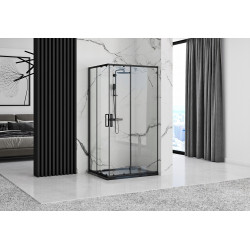 Kabina prysznicowa 80x80 Vito Black Calani + Brodzik Savoy Rea