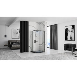 Kabina prysznicowa 80x80 Vito Black Calani + Brodzik Savoy Rea