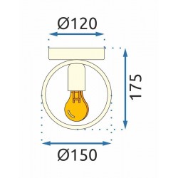 Lampa Ścienna Kinkiet Metalowy Złoty 15 cm APP990-1W Toolight