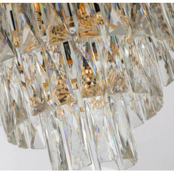 Lampa Wisząca Czarna Złota Metalowa z Kryształkami 55 cm na Łańcuszku APP1058-CP Toolight