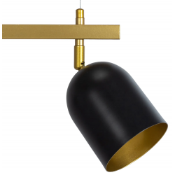 Lampa Metalowa Podwójna Złota Czarna Wisząca APP1033-2C Toolight