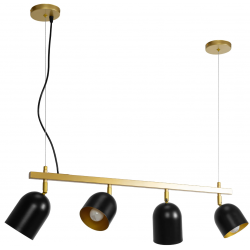 Lampa Metalowa na Listwie Złota Czarna Wisząca APP1031-4C Toolight