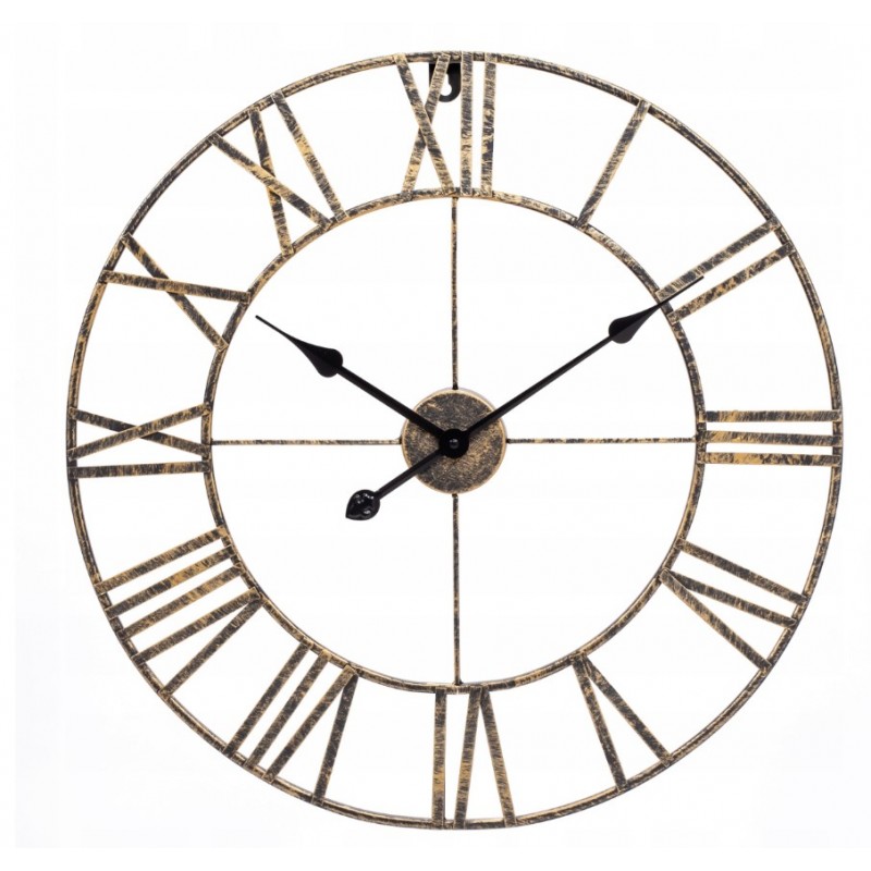 Zegar ścienny duży złoty loft 50 cm