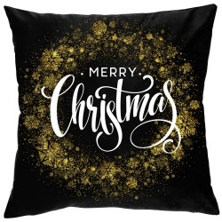 Poszewka na poduszkę Świąteczna Merry Christmas 45x45 Czarno Złota
