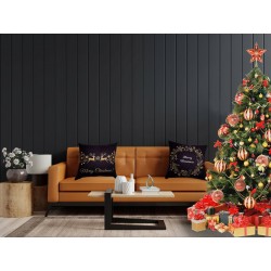 Poszewka na poduszkę Świąteczna Renifer Christmas 45x45 Czarno Złota