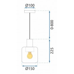 Lampa Wisząca Szklana Różowe Złoto APP1011 Toolight