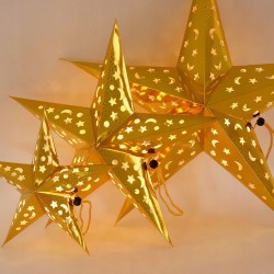 Gwiazda Podświetlana Złota LED 45 cm Dekoracja Świąteczna