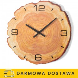 Zegar ścienny imitacja drzewa plaster drewna 40 cm
