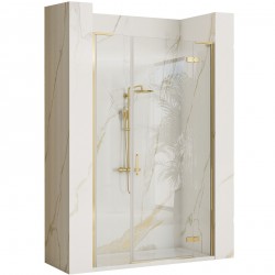 Drzwi Prysznicowe Hugo 110 cm Złote Szczotkowane Rea Uchylne