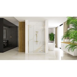 Drzwi Prysznicowe Hugo 120 cm Złote Szczotkowane Rea Uchylne