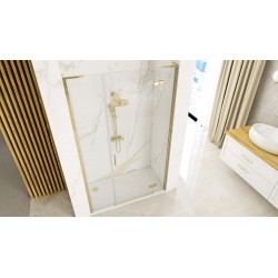 Drzwi Prysznicowe Hugo 120 cm Złote Szczotkowane Rea Uchylne