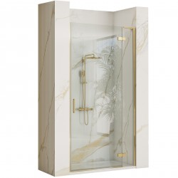 Drzwi Prysznicowe Hugo 100 cm Złote Szczotkowane Rea Uchylne