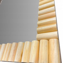 Lustro Ścienne Drewniane Kwadratowe Boho 35x55 cm