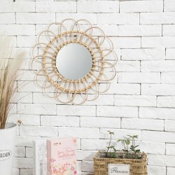 Lustro Okrągłe Ścienne Boho 34 cm