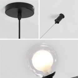 Lampa Sufitowa Metalowa Czarna 8 Kul Industrial APP754-8CP
