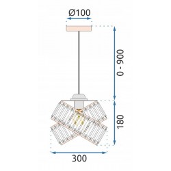 Lampa Sufitowa Wisząca Kryształowa APP1105-1CP