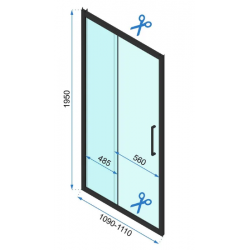 Drzwi Prysznicowe 110 cm Rea Rapid Slide Przesuwne Chromowane