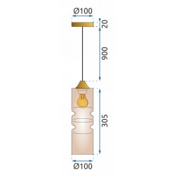 Lampa Sufitowa Szklana Złota Przezroczysta APP901-1CP