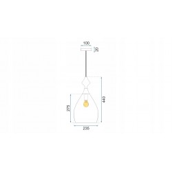 Lampa Sufitowa Szklany Klosz Bursztynowa APP432-1CP