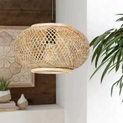 Lampa Sufitowa Wisząca Boho Pleciona Rattan APP1247 Toolight