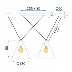 Lampa Sufitowa Wisząca LOFT APP548-2CP