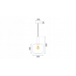 Lampa Wisząca Szklana Pomarańczowa APP461-1CP Toolight