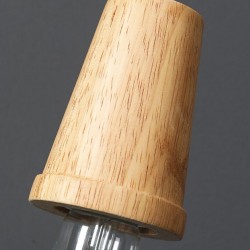 Lampa Wisząca Szklana Przezroczysta z Drewnem 26,5 cm Toolight
