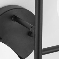 Lampa Ścienna Kinkiet Podwójny Czarny Biała Kula APP1170 Plafon 2w1 Toolight