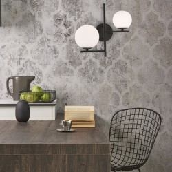 Lampa Ścienna Kinkiet Podwójny Czarny Biała Kula APP1170 Plafon 2w1 Toolight