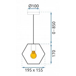 Lampa Sufitowa Wisząca Metalowa Czarna Industrial APP1131-1CP