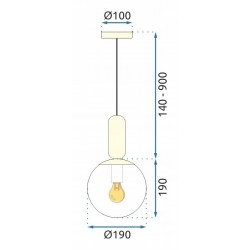 Lampa Sufitowa Wisząca Nowoczesna Szklana Złota APP474-1CP