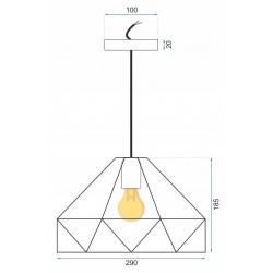 Lampa Sufitowa Wisząca Metalowa Industrial APP236-1CP