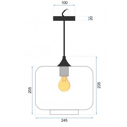 Lampa Wisząca Szklana Przezroczysta APP12 Toolight