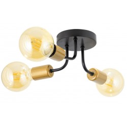 Plafon Czarno Złoty APP1117 Loft Lampa Sufitowa Potrójna Pająk Toolight