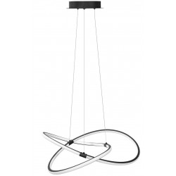 Lampa sufitowa wisząca Ring Czarna Spirala Flat LED z Pilotem APP1193 Toolight