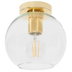 Lampa Sufitowa Plafon Okrągły Szklany Loft Złota Biała Kula Złoty APP1175 Toolight