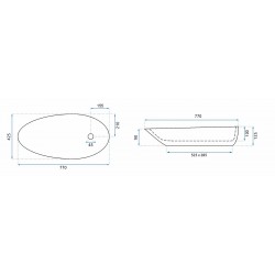 Umywalka Nablatowa Greta 75 Rea + Bateria Umywalkowa Nexos Black