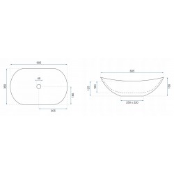 Umywalka Ceramiczna Nablatowa Royal Lava Rea + Bateria Lungo Gold + Korek Klik Klak