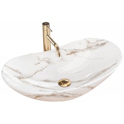 Umywalka Ceramiczna Nablatowa Royal Lava Rea + Bateria Lungo Gold