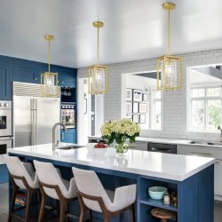 Lampa Wisząca Złota Kryształowa Potrójna APP1113 Toolight