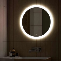 Lustro LED Podświetlane 80 cm Dotykowe Okrągłe Duże Ścienne