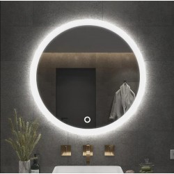 Lustro LED Podświetlane 70 cm Dotykowe Okrągłe Duże Ścienne