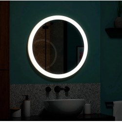 Lustro LED Podświetlane 70 cm Dotykowe Okrągłe Duże Ścienne